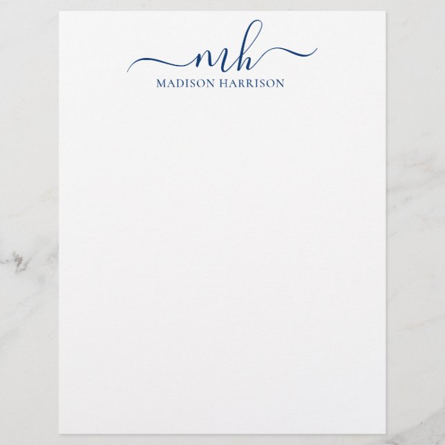 Any Colour Personalized Initials & Name Letterhead (Front)