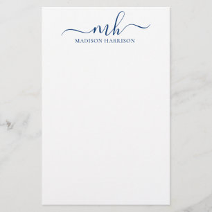 Any Colour Personalized Initials & Name Stationery