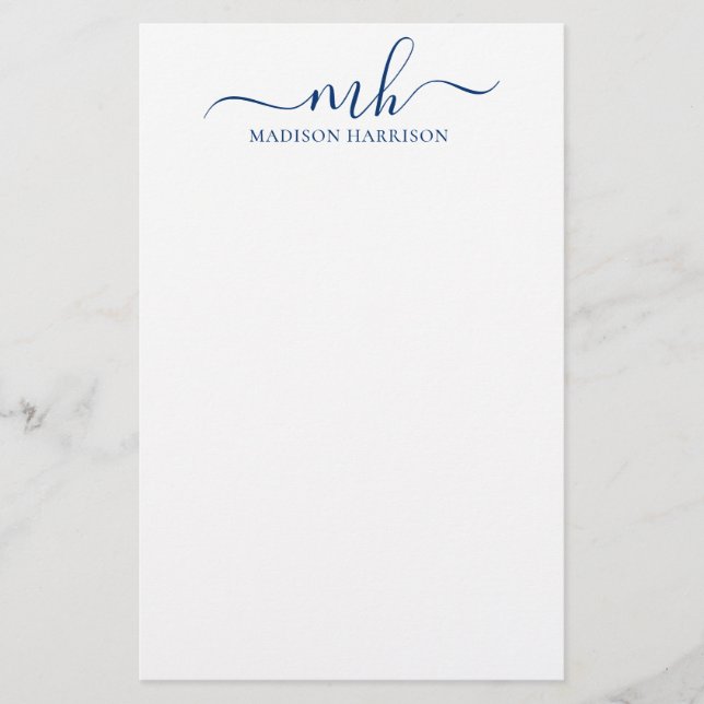 Any Colour Personalized Initials & Name Stationery (Front)