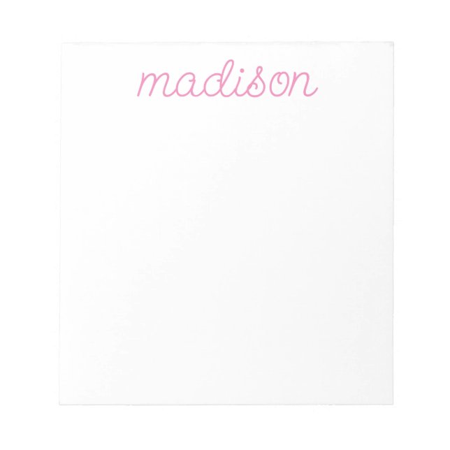 Any Colour - Personalized Script Cute Name Notepad (Front)