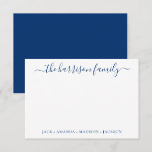Any Colour Personalized Script Family Note Cards