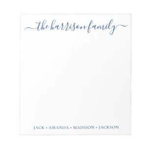 Any Colour Personalized Script Family Notepad