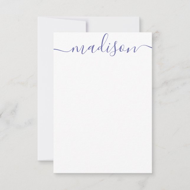 Any Colour - Personalized Script Name Note Cards (Front)
