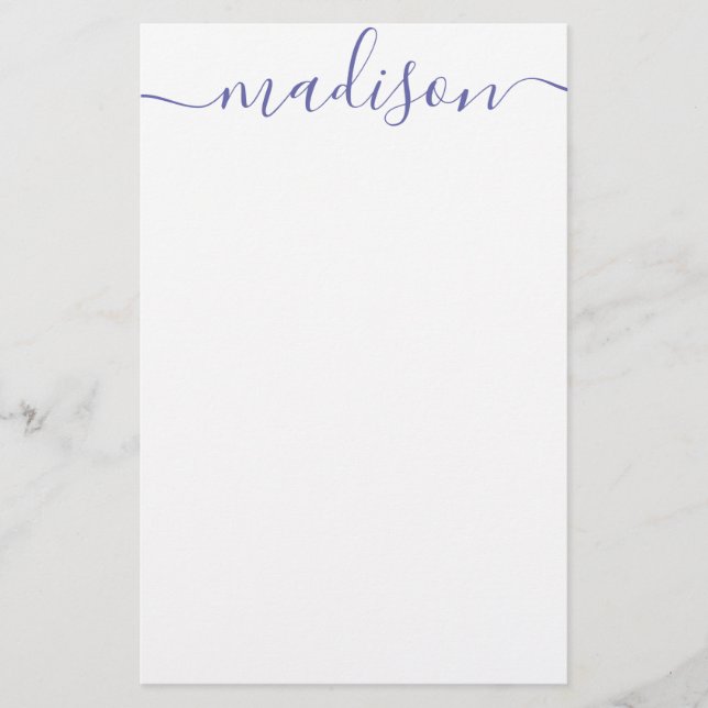 Any Colour - Personalized Script Name Stationery (Front)