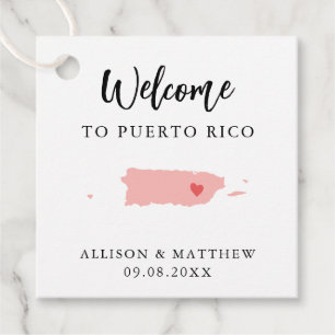 Any Colour Puerto Rico Wedding Welcome Bag Favour Tags