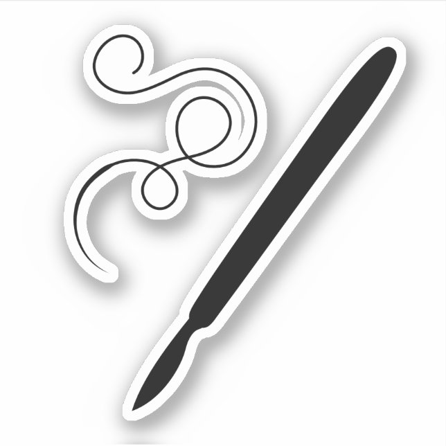 Any colour scalpel and needle sticker (Front)