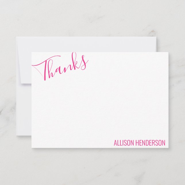 Any Colour - Script & Block Personalized Note Card (Front)