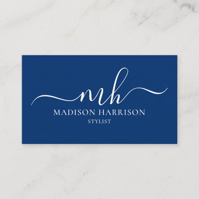 Any Colour Script Initials & Name Business Cards (Front)