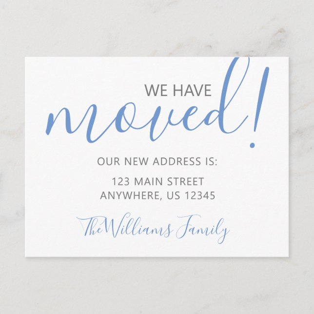 Any Colour - Script Name Moving Postcard (Front)