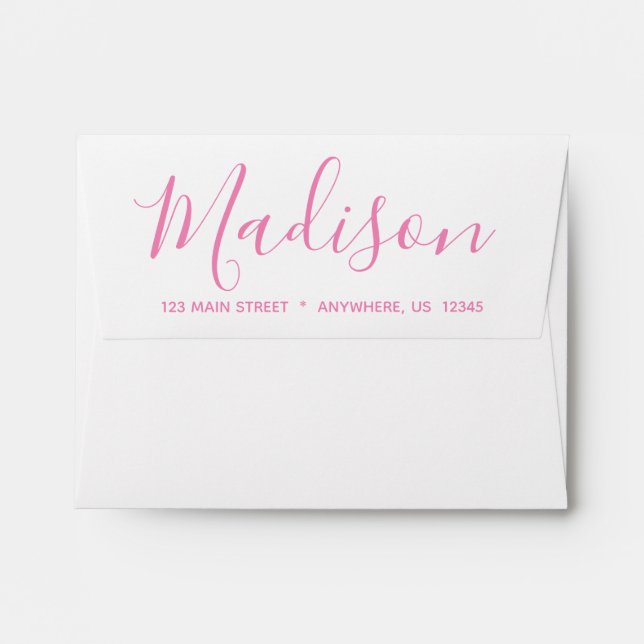 Any Colour - Script Name Personalized Envelopes (Back (Top Flap))