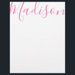 Any Colour - Script Name Personalized Letterhead<br><div class="desc">PreppyPrint.com - Add your personalized touch to this letterhead stationery. Click "personalize" then "customize" to change the font colour and size. Transfer this design onto the products of your choice too! Please visit my designer store,  PreppyPrint.com,  for coordinating items.</div>