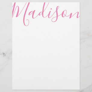 Any Colour - Script Name Personalized Letterhead