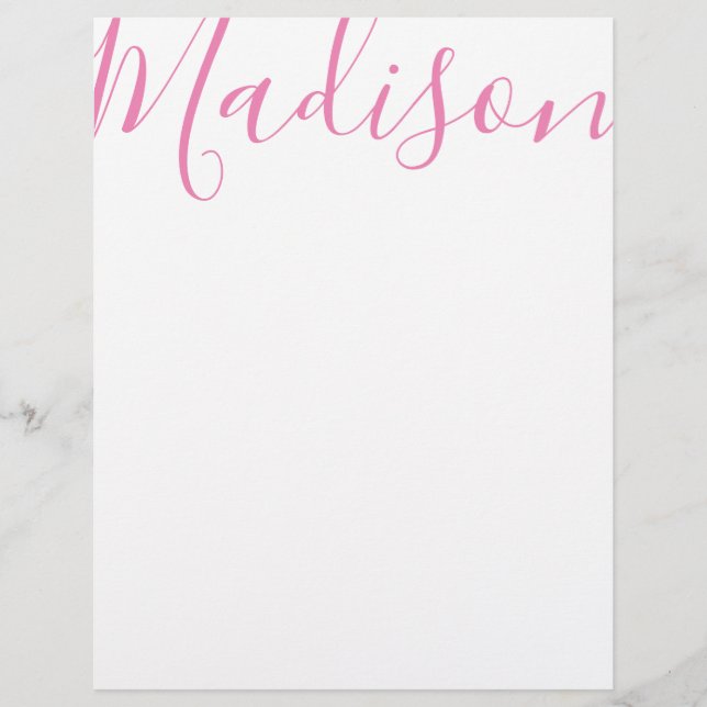 Any Colour - Script Name Personalized Letterhead (Front)