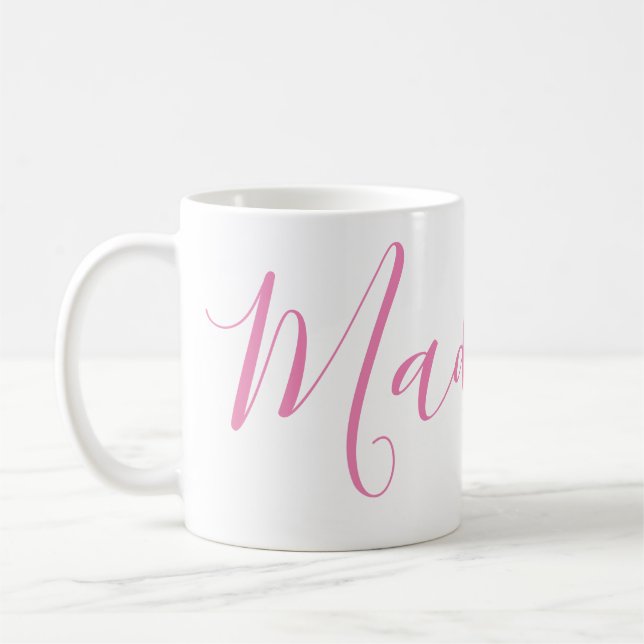 Any Colour - Script Name Personalized Mug (Left)