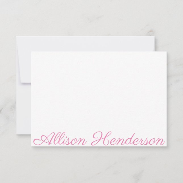Any Colour - Script Name Personalized Note Cards (Front)