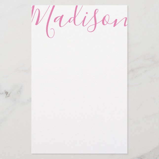 Any Colour - Script Name Personalized Stationery (Front)