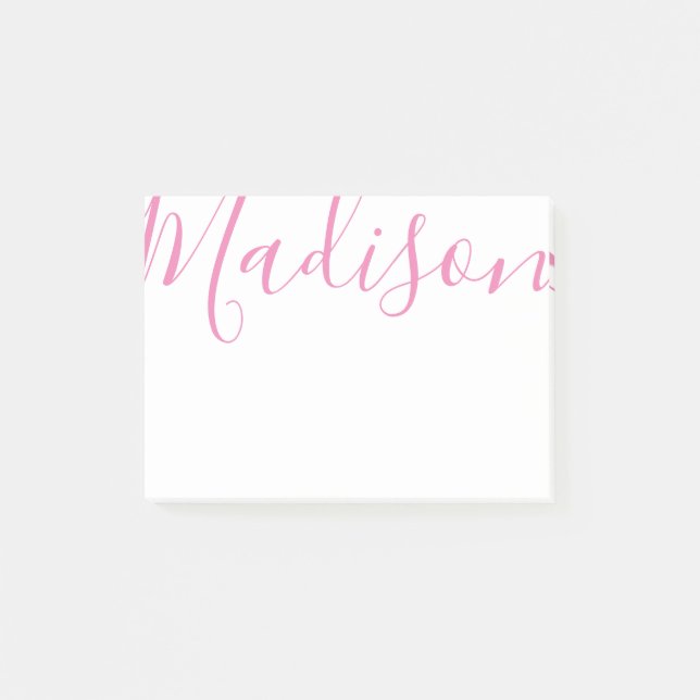 Any Colour - Script Name Post-it Notepad (Front)