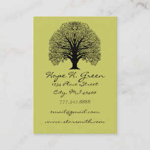 Any Colour Shown Lime and BLack Swirled Tree Business Card
