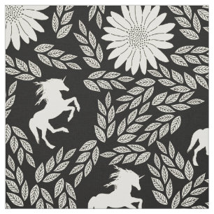 Any Colour shows as Black Ivory Unicorn Floral Fabric