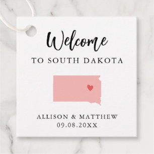Any Colour South Dakota Wedding Welcome Bag Favour Tags