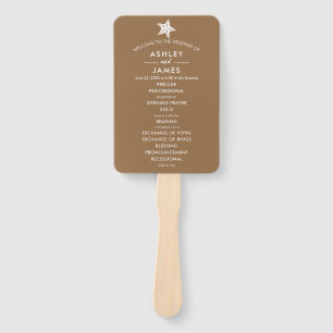 Any Colour Starfish Wedding Program Fan for Summer
