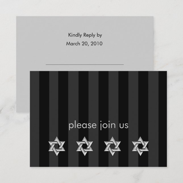 Any Colour Stripe with Silver Stars Response Card (Front/Back)