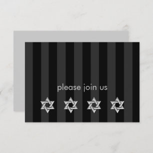 Any Colour Stripe with Silver Stars Response Card
