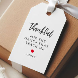 Any Colour Thankful for the Hands That Teach Me Gift Tags
