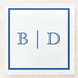 Any Colour - Two Letter Monogram Glass Coaster