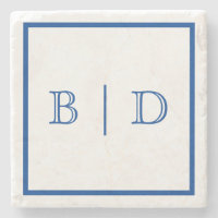 Any Colour - Two Letter Monogram Stone Coaster