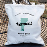Any Colour Vermont Map Wedding Welcome Bag, Tote Bag<br><div class="desc">Wedding weekend welcome gift bag for out of town guests to your wedding, featuring image of Vermont. You may edit the colours for any part of this design, as well as move the heart to the location of your wedding. To change colours, click personalize and then "edit using the design...</div>