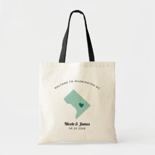Any Colour Washington DC Map Wedding Welcome Bag, Tote Bag