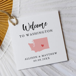 Any Colour Washington State Wedding Welcome Bag Favour Tags