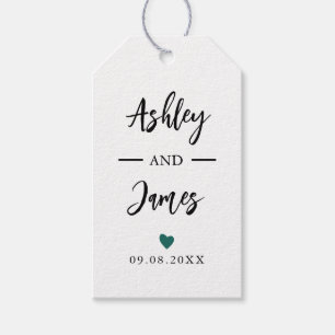 Any Colour Wedding Favour Tags, Personalized Names Gift Tags