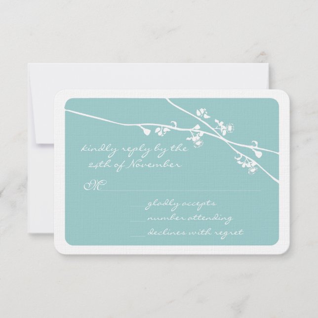 Any Colour Wildflower Branches Wedding RSVP (Front)