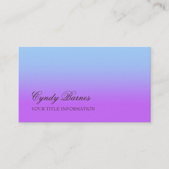 Any Colour with Blue Gradient Business Card (Front)