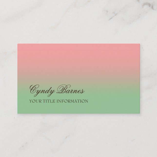 Any Colour with Coral Gradient Business Card (Front)