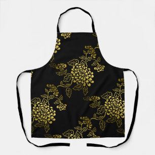 Any Colour with Gold Chrysanthemum Apron
