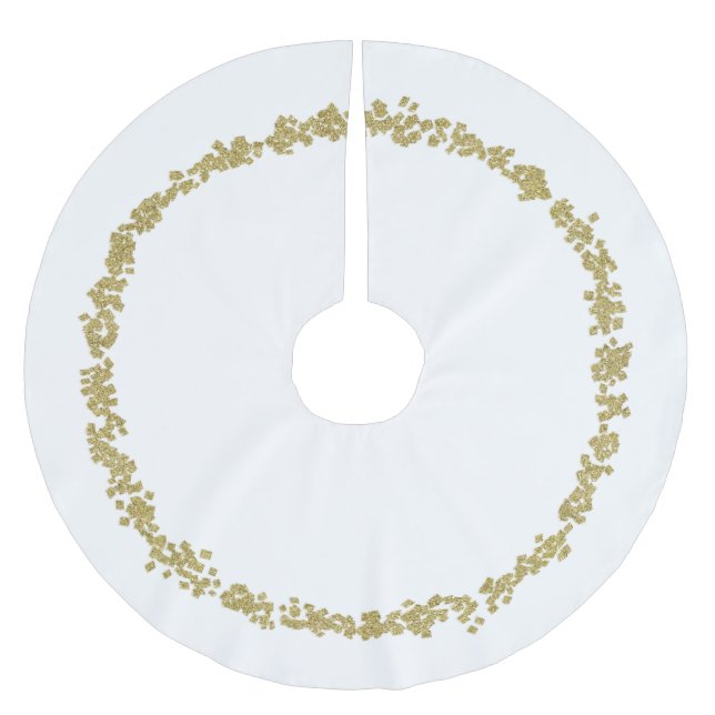Any Colour with Gold Glittery Scatters Brushed Polyester Tree Skirt (Front)