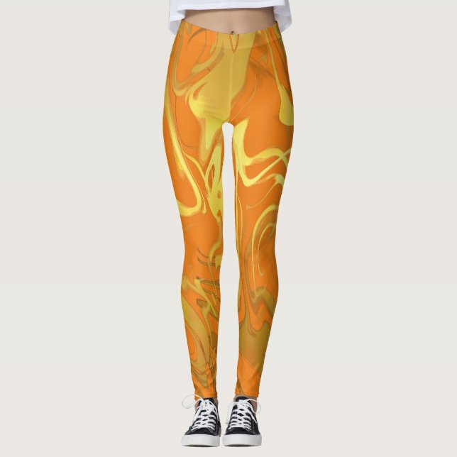 Any Colour with Golden Marbling Leggings (Front)