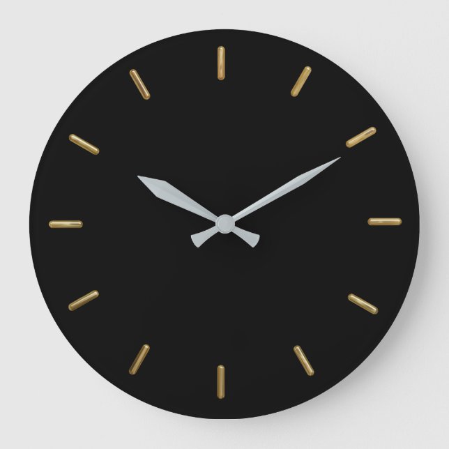 Any Colour with Large Gold Ticks Large Clock (Front)
