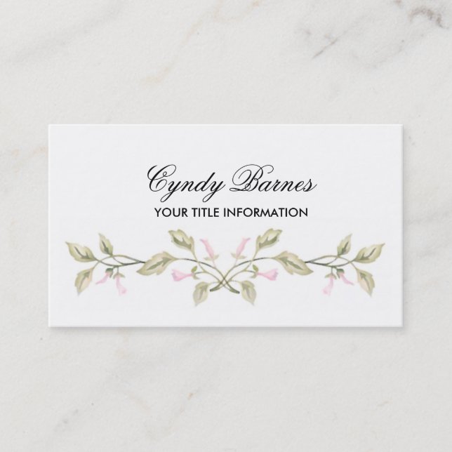 Any Colour with Pink Trumpet Vine Business Card (Front)