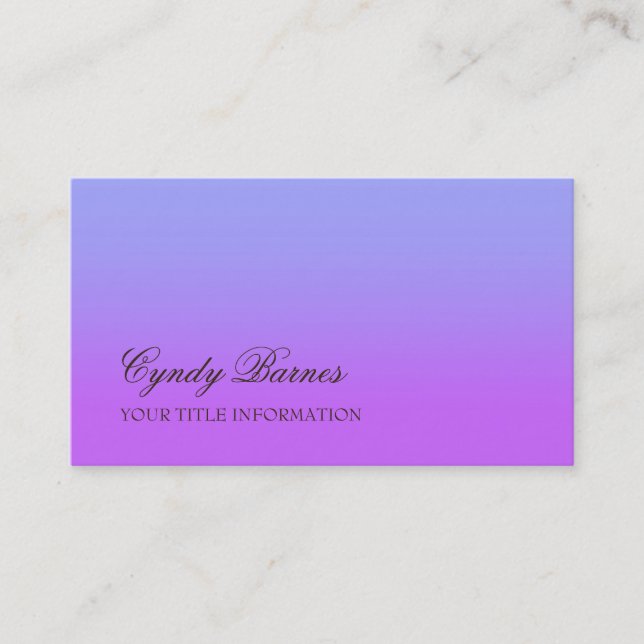 Any Colour with Purple Gradient Business Card (Front)