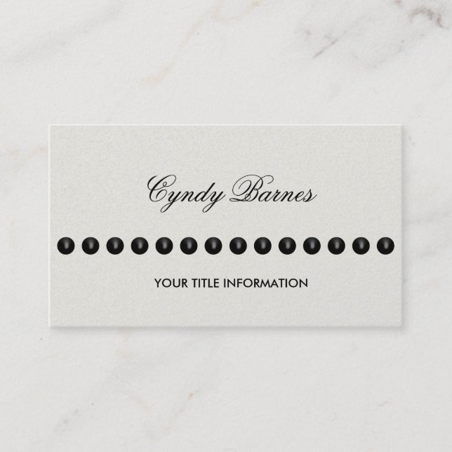 Any Colour with String of Pearls Business Card (Front)