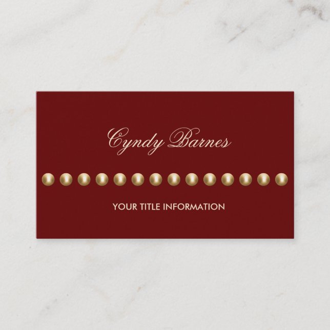 Any Colour with String of Pearls Business Card (Front)