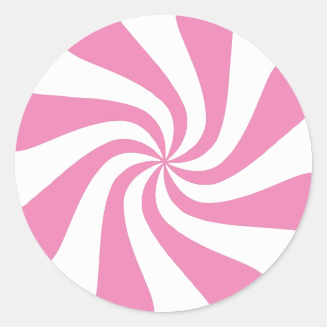 Any Colour with White Peppermint Swirl Tree Skirt Classic Round Sticker (Front)