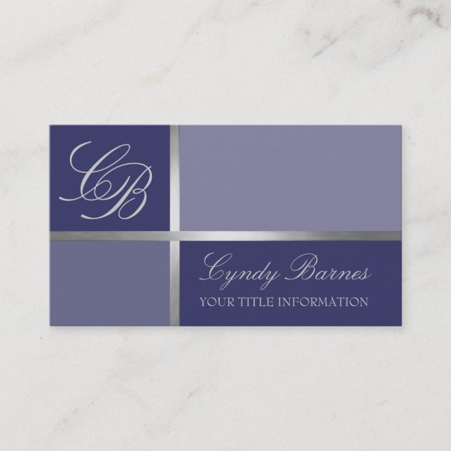 Any Colour Your Monogram Business Card (Front)