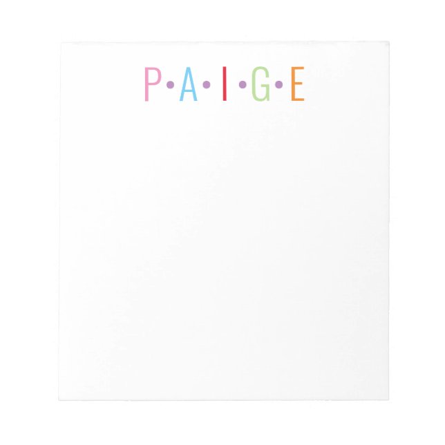 Any Colours - 5 Letters Name Dots Notepad (Front)