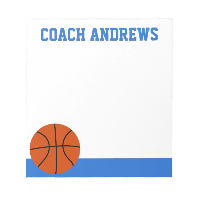 Any Colours Basketball Personalized Notepad (Front)