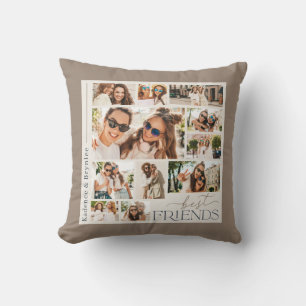 Any Colours Modern 11 Photo Collage Best Friends Throw Pillow